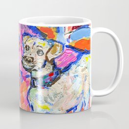 Pet in interior inspired by Henri Matisse-colourful interior-dog-pet portrait-matisse inspired-red vase-carpets Mug