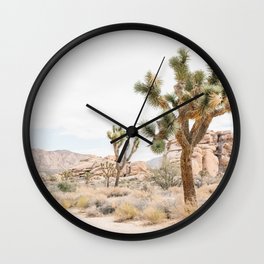 joshua tree boho cactus desert wall art landscape photography print Wall Clock