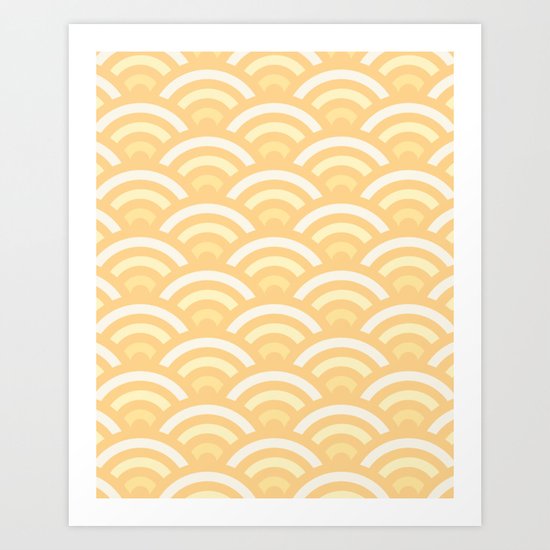 Sunny Yellow Gradient Seigaiha Art Print by olooriel | Society6