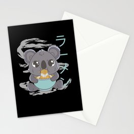 Cute Koala Eats Ramen Kawaii Koalas Stationery Cards