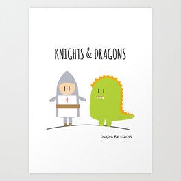 Knights & Dragons Art Print