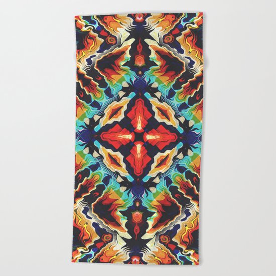 Ornate Geometric Colors Beach Towel