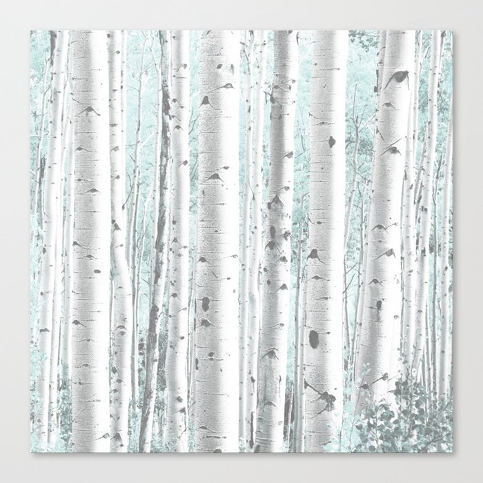Pale Birch and Blue Canvas Print
