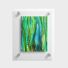 Sea Grass Alcohol Ink Painting Floating Acrylic Print