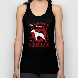 Dog Animal Hearts Day Doberman My Valentines Day Unisex Tank Top