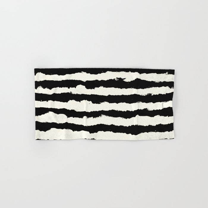 black and cream hand towels
