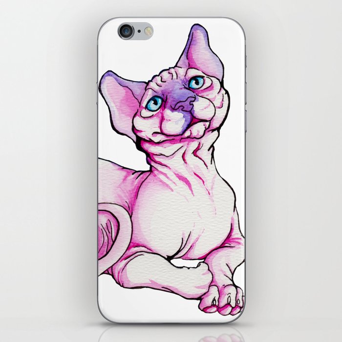 Sphynx Cat Watercolor iPhone Skin