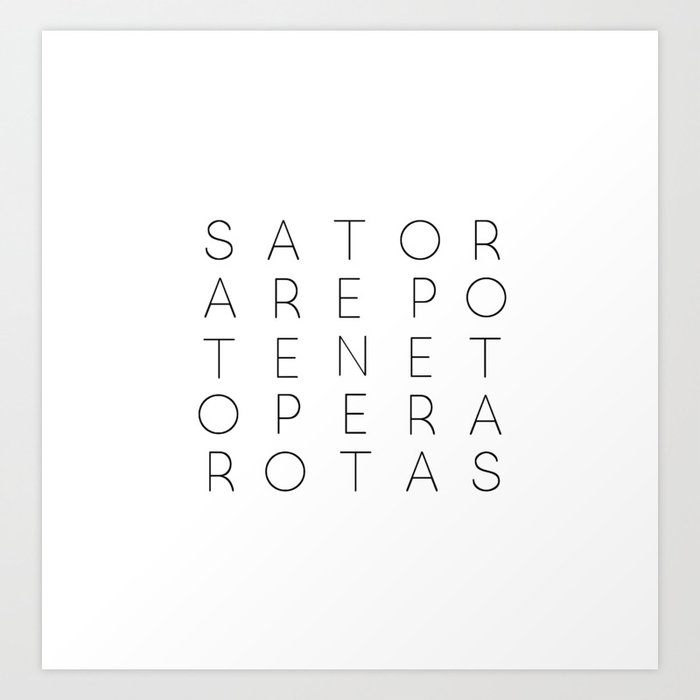Sator Square Typography Art Print By Mamabees Society6