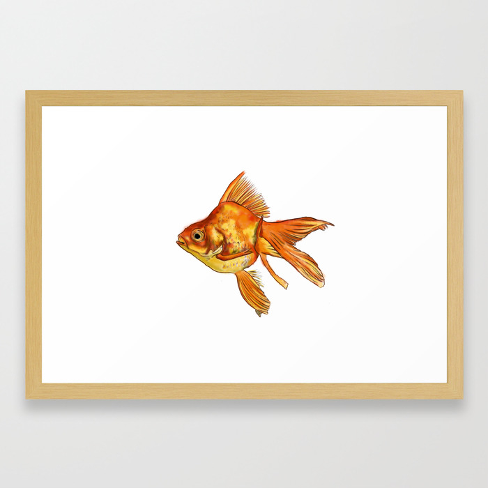 Gold Fish Painting Wall Art Framed Art Print By Idillard Society6