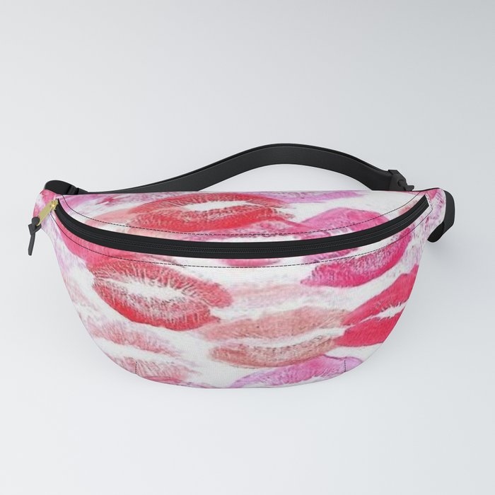 Pink and Red Aesthetic Lipstick Kisses Fanny Pack