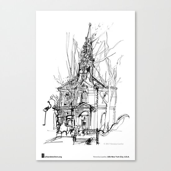 Veronica Lawlor, "St. Paul's Chapel" Canvas Print