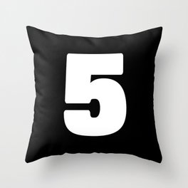 5 (White & Black Number) Throw Pillow