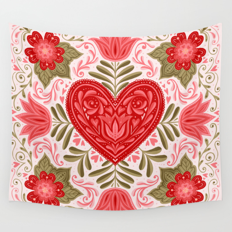 Folk Art Heart Cream Background Wall Tapestry By Studioithelda Society6 Browse thousands of art pieces in categories from fine art to pop culture or create your own. society6
