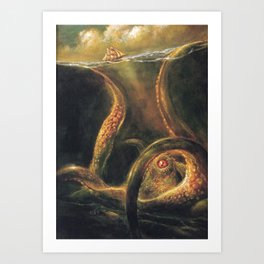 Norse Myths Kraken Sea Monster Art Print