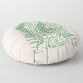 Mountains & Waterfall Floor Pillow