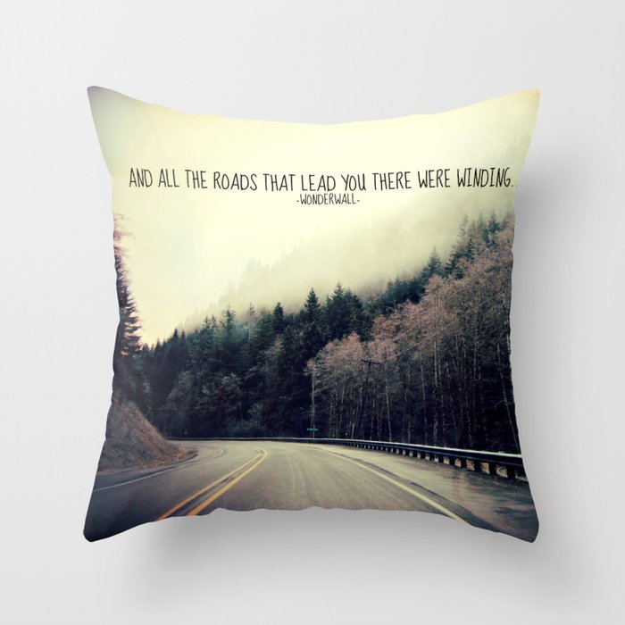 WINDING ROADS ON HWY 101  Throw Pillow