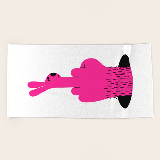 Rude Rabbit Beach Towel