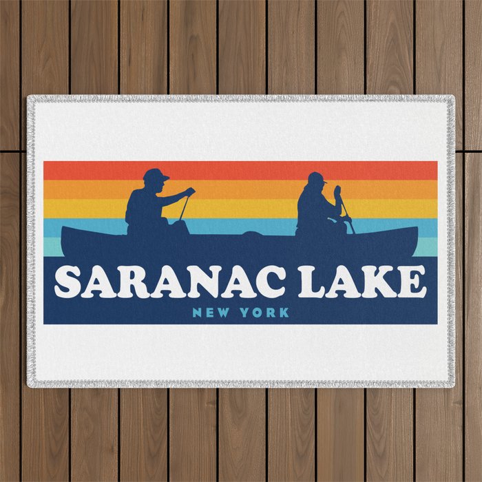Saranac Lake New York Canoe Outdoor Rug