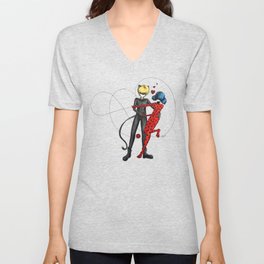 Ladybug and Chat Noir by Studinano V Neck T Shirt