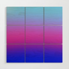 BRIGHT BLUE & MAGENTA OMBRE COLOR RAINBOW  Wood Wall Art