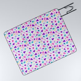 Neon 90's Retro Sprinkle Pattern Picnic Blanket