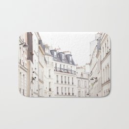 Slightly Paris Bath Mat | Facade, Love, Landscape, Buildings, Romantic, Vintage, Roof, Paris, Street, City 