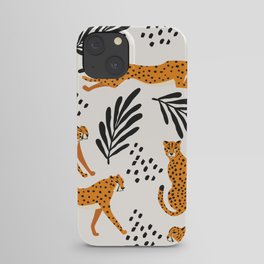 Cheetahs pattern on white iPhone Case