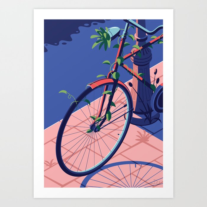 Overgrown bicycle Art Print