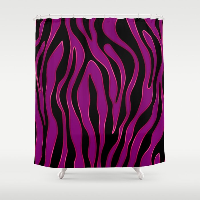 Zebra Fuchsia Shower Curtain By Isabellebaafi Society6