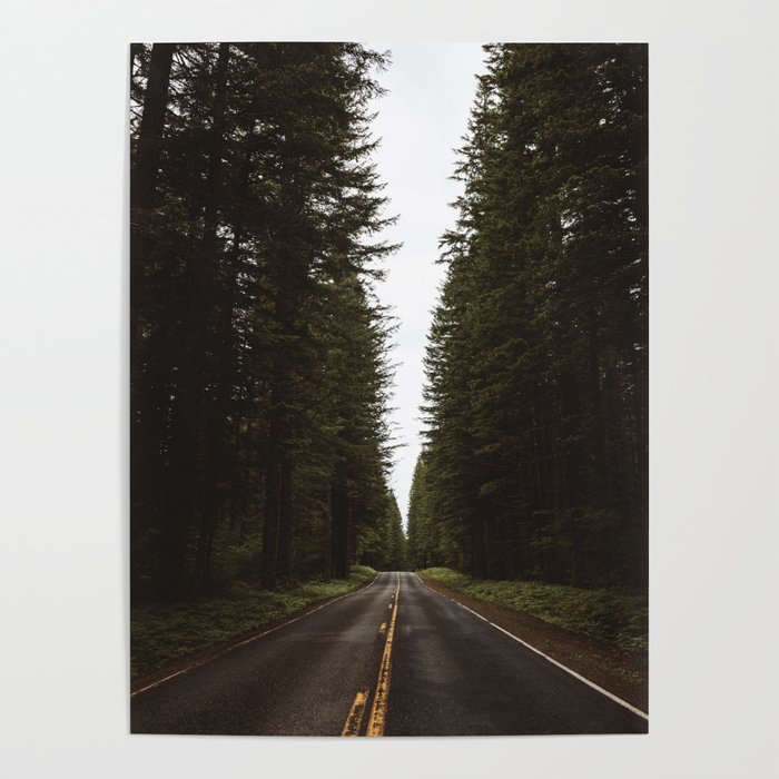 Gloomy Forest Road Poster