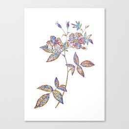 Floral Hudson Rosehip Mosaic on White Canvas Print
