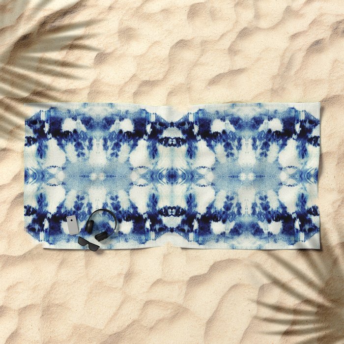 Tie Dye Blues Beach Towel by ninamay | Society6