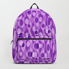 Purple Mid Century Modern Oval Geometric Backpack | Girly, Pattern, Two Tone, Midcenturymodern, Monotone, Purple, Sixties, Verticalpattern, Feminine, Geometric 