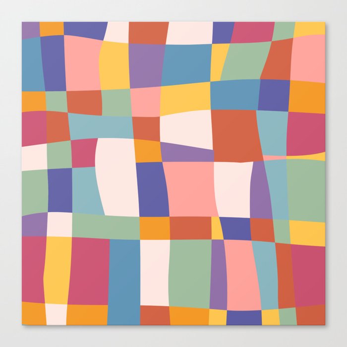 Colorful Checkered Prints Geometric Canvas Print