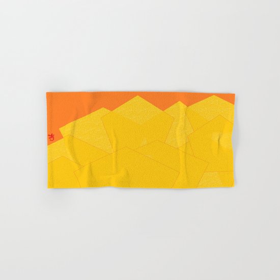 Colorful Yellow Abstract Shapes Hand & Bath Towel