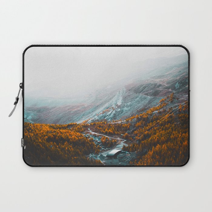 Aerial View Of Orange Autumn Forest Appalachian Mountains Laptop Sleeve