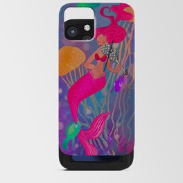 Mermaid Playing the Violin with fishes iPhone Card Case