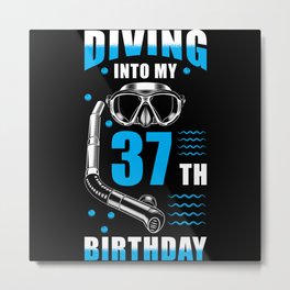 Diver 37th Birthday Gift Metal Print