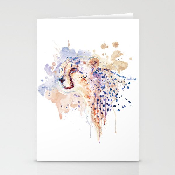 Cheetah Watercolor Portrait Stationery Cards