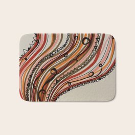 Flowing Autumn Reds and Pinks Bath Mat
