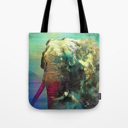 Abstract Grunge Elephant Digital art Tote Bag