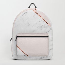 Peony blush geometric marble Backpack