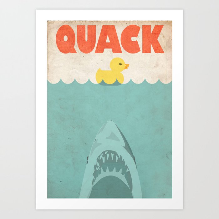 Jaws Rubber Duck Art Print