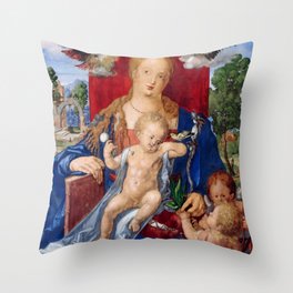 Albrecht Dürer‎ "The Madonna with the Siskin" Throw Pillow