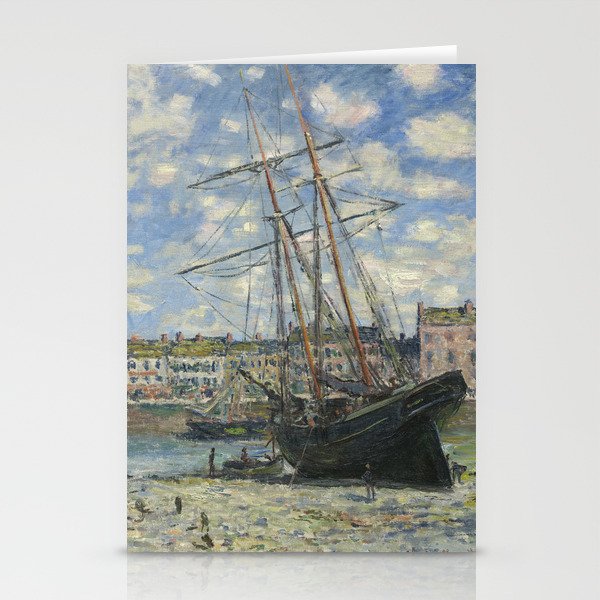 Claude Monet - Boats Lying at Low Tide at Facamp Stationery Cards