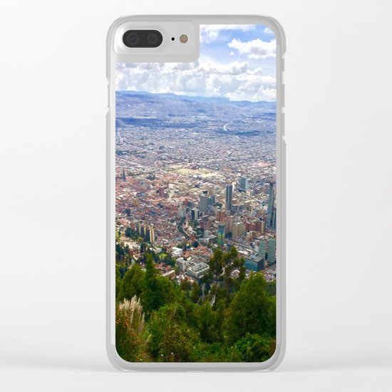 Mount Monserrate, with a 10,000 ft view of Bogota Colombia Clear iPhone Case