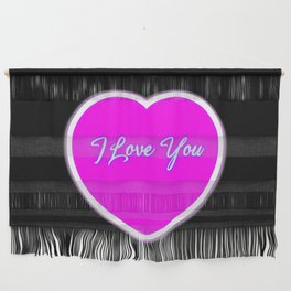 Neon Pink Love Heart Wall Hanging