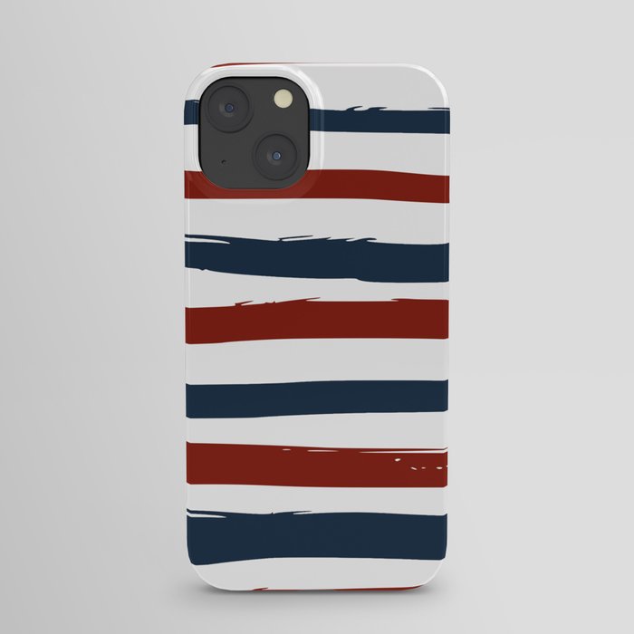 Red blue stripes iPhone Case