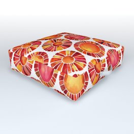Sun Rays – Red & Orange Outdoor Floor Cushion