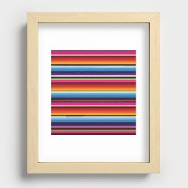 Colorful stripes Serape Saltillo Mexican sarape blanket vibrant zerape jorongo zarape Recessed Framed Print